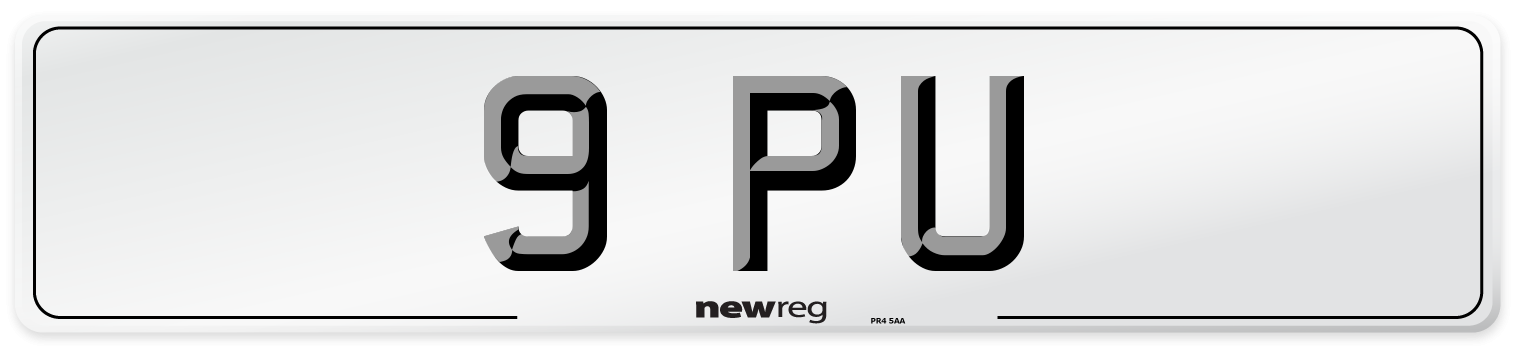 9 PU Number Plate from New Reg